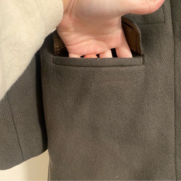 J. Crew Nello Gori Italian Stadium Cloth Coat Olive Green Wool Women’s 6 Classic - Picture 4 of 6